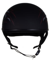 Hot Leathers Tribal Black Motorcycle Skull Cap Half Helmet DOT Approved HLT68