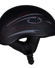 Hot Leathers Tribal Black Motorcycle Skull Cap Half Helmet DOT Approved HLT68