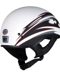 Hot Leathers Tribal White Motorcycle Skull Cap Half Helmet DOT Approved HLT68