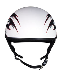Hot Leathers Tribal White Motorcycle Skull Cap Half Helmet DOT Approved HLT68