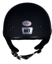 Hot Leathers HLT68 Type-1 Flat Black Flames Motorcycle DOT Approved Skull Cap Half Helmet