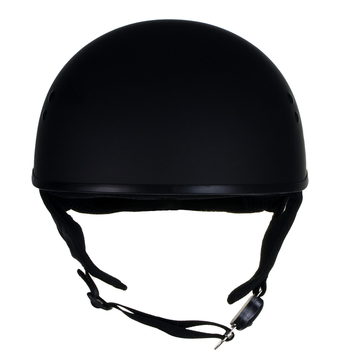 Hot Leathers HLT68 Type-1 Flat Black Flames Motorcycle DOT Approved Skull Cap Half Helmet