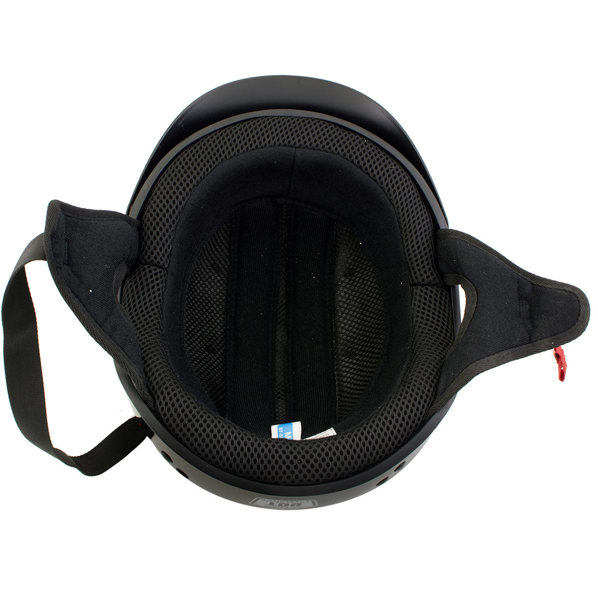 Hot Leathers HLT70 Stealth Glossy Black Motorcycle DOT Skull Cap Classic Half Helmet
