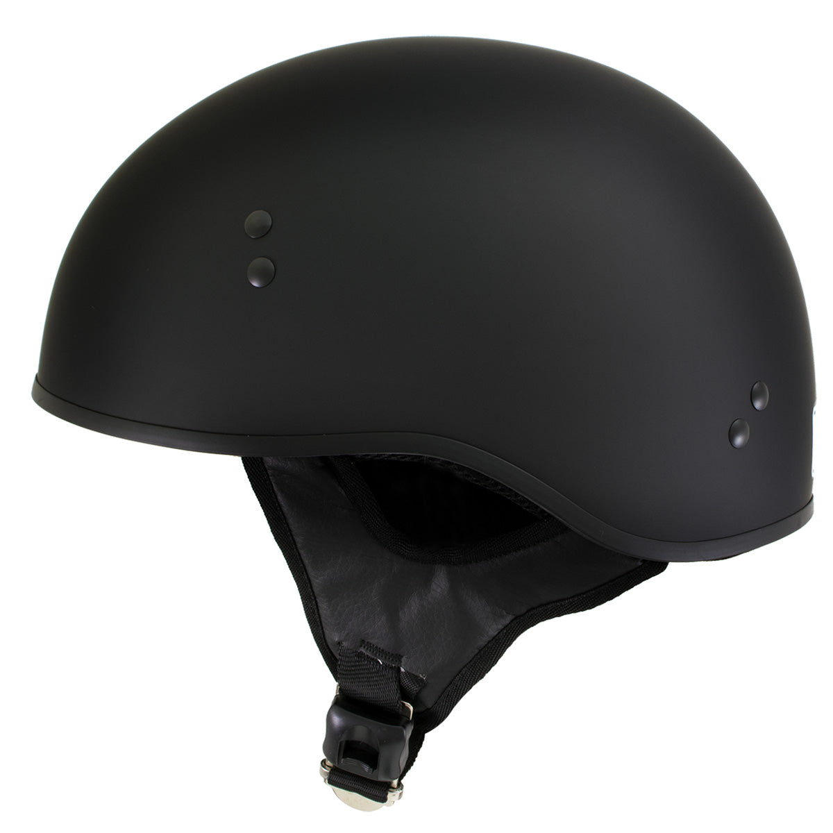 Hot Leathers HLT68-SP Flat Black The O.G. No Logo Motorcycle DOT Skull Cap Half Helmet Biker