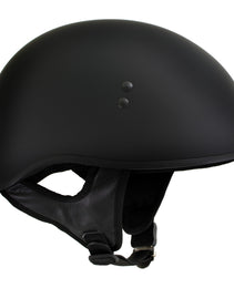 Hot Leathers HLT68 Flat Black 'The O.G.' Flat Black Motorcycle DOT Skull Cap Half Helmet for Men and Women Biker