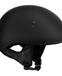 Hot Leathers HLT68-SP Flat Black The O.G. No Logo Motorcycle DOT Skull Cap Half Helmet Biker