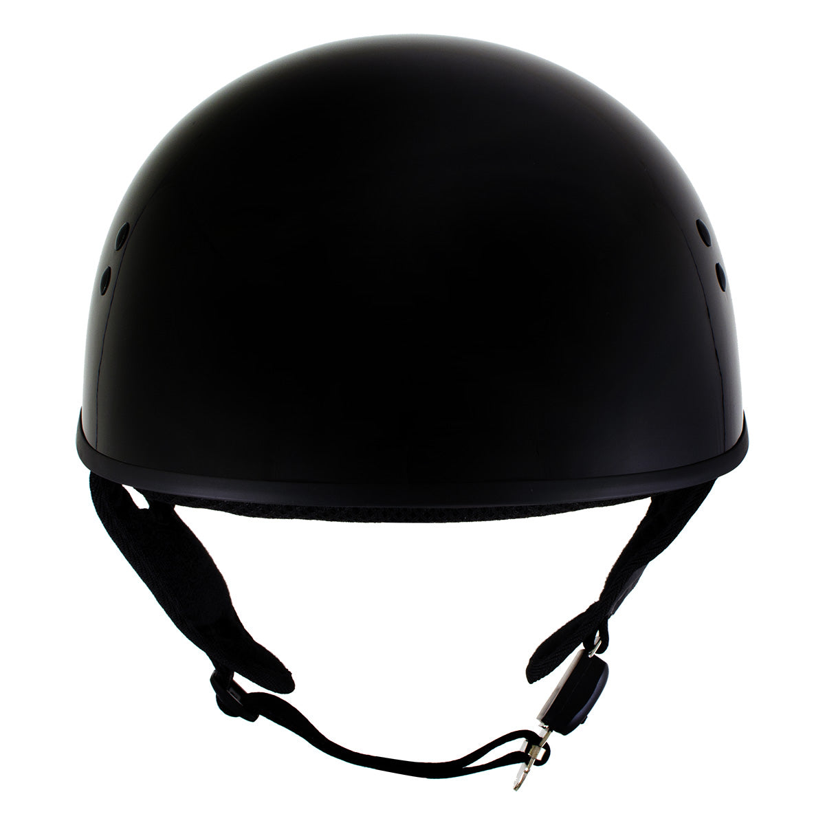 Hot Leathers HLT68 Gloss Black The O.G. Advanced DOT Skull Cap Motorcycle Half Helmet Biker