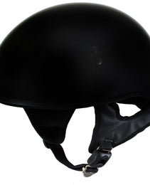 Hot Leathers HLT68 Gloss Black The O.G. Advanced DOT Skull Cap Motorcycle Half Helmet Biker