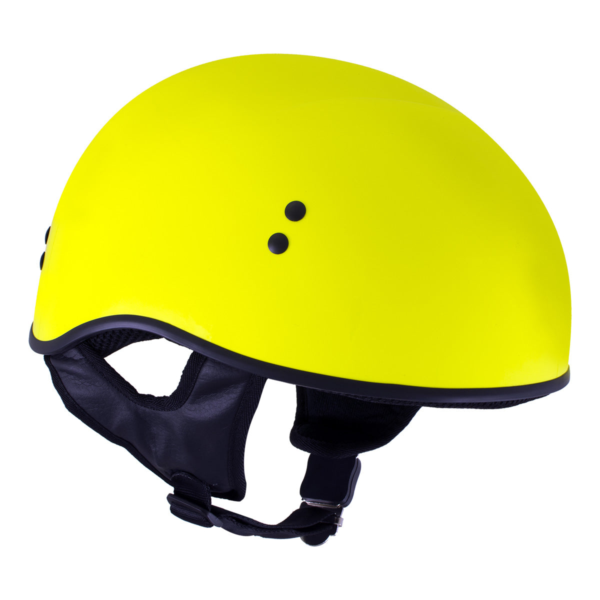 Milwaukee Helmets T68 The O.G. Hi-Vis Neon Yellow Motorcycle DOT Approved Skull Cap Half Helmet Biker