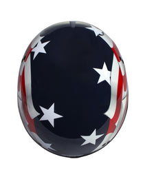 Hot Leathers T72 Blue Flag Advanced DOT Motorcycle Half Helmet Biker w/ Drop Down Visor