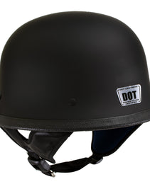 Hot Leathers Flat Black The Hanz German Style Vintage Motorcycle Half Helmet HLT75