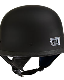 Hot Leathers HLT75 Flat Black 'The Hanz' German Style Vintage Motorcycle Half Helmet for Men and Women Biker