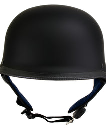 Hot Leathers Flat Black The Hanz German Style Vintage Motorcycle Half Helmet HLT75