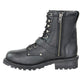 Vulcan V-117 Men's 'Rage' Black Lace-Up Motorcycle Riding Leather Boots