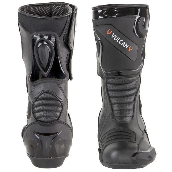 Vulcan V300 Men's 'Velocity' Black Leather Motorcycle Racing Sport Boots with Shift Protection