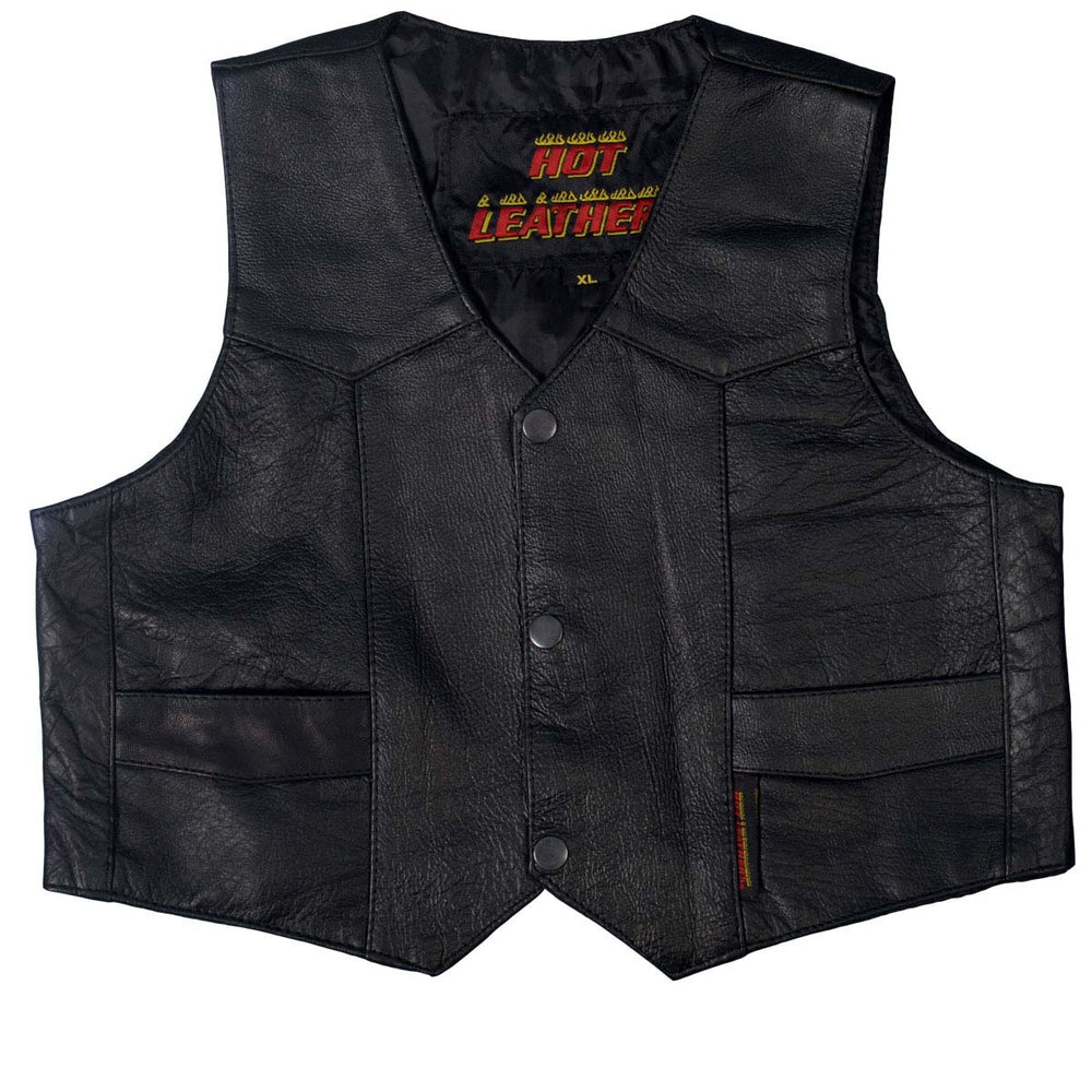 Hot Leathers VSK1002 Classic Toddler Black Leather Biker Vest