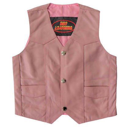 Hot Leathers VSK1003 Girls - Kids Pink Leather Toddler Biker Vest