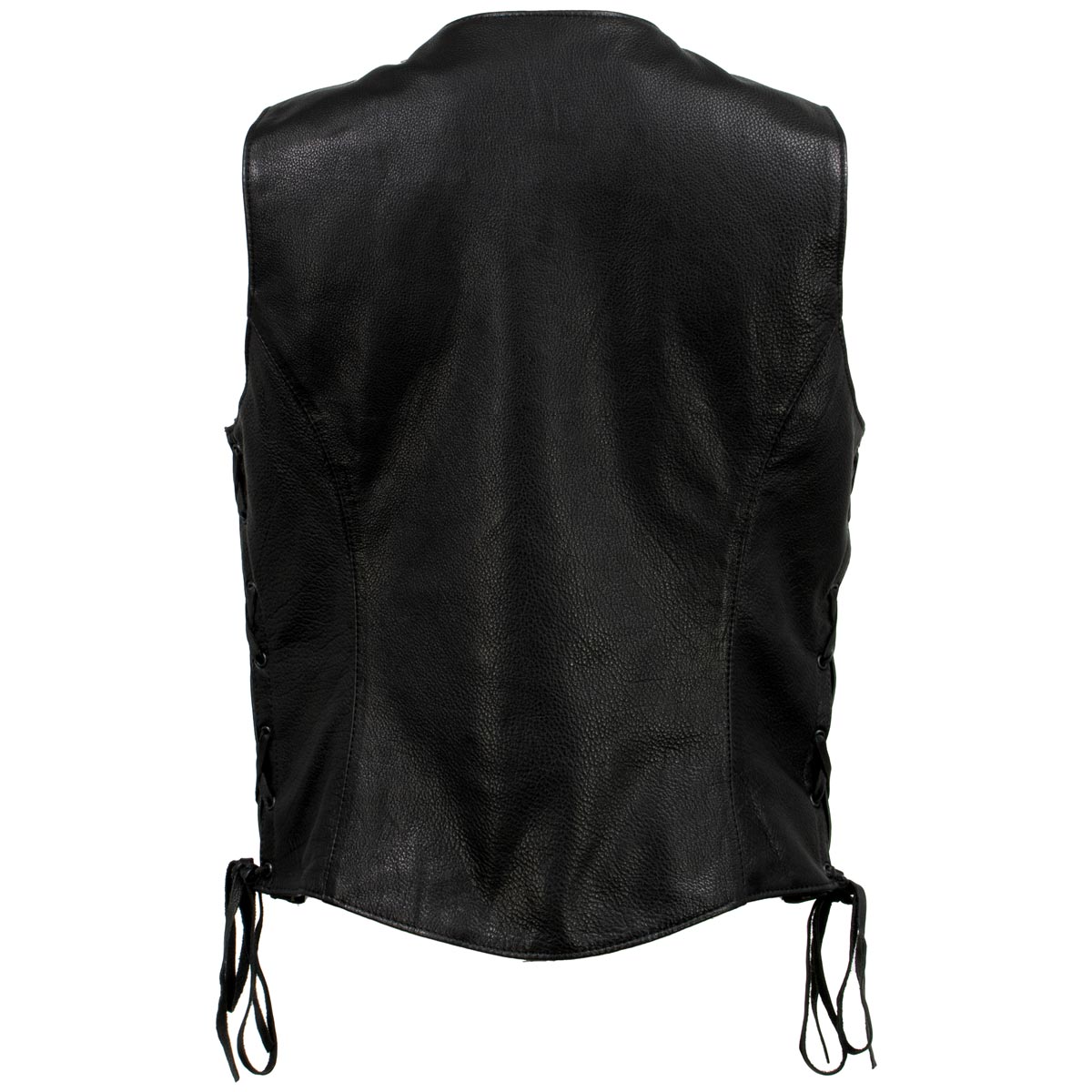Hot Leathers VSL5002 USA Made Women's 'Kitten' Black Leather Motorcycle Vest with Side Laces