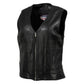 Hot Leathers VSL5003 USA Made Women's 'Speed Queen' Black Leather Vest with Front Zipper