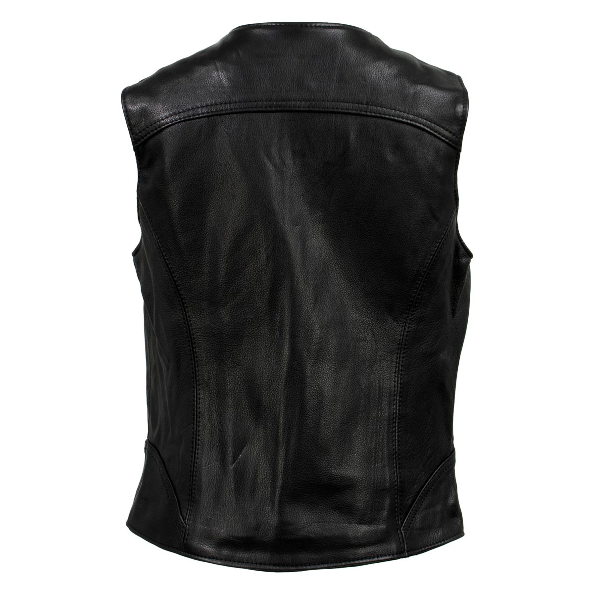Milwaukee Leather USA MADE MLVSL5003 Women's Black 'Speed Queen' Motorcycle Leather Vest with Front Zipper