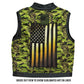 Hot Leathers VSM1058 Men's Black 'Camo Flag' Conceal and Carry Leather Vest