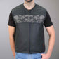 Hot Leathers VSM2003 Men's Black 'Ancient Skulls' Conceal and Carry Leather Vest