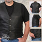 Milwaukee Leather USA MADE MLVSM5003 Men's Black 'Gaucho' Extra Long Back Premium Steerhide Motorcycle Leather Vest