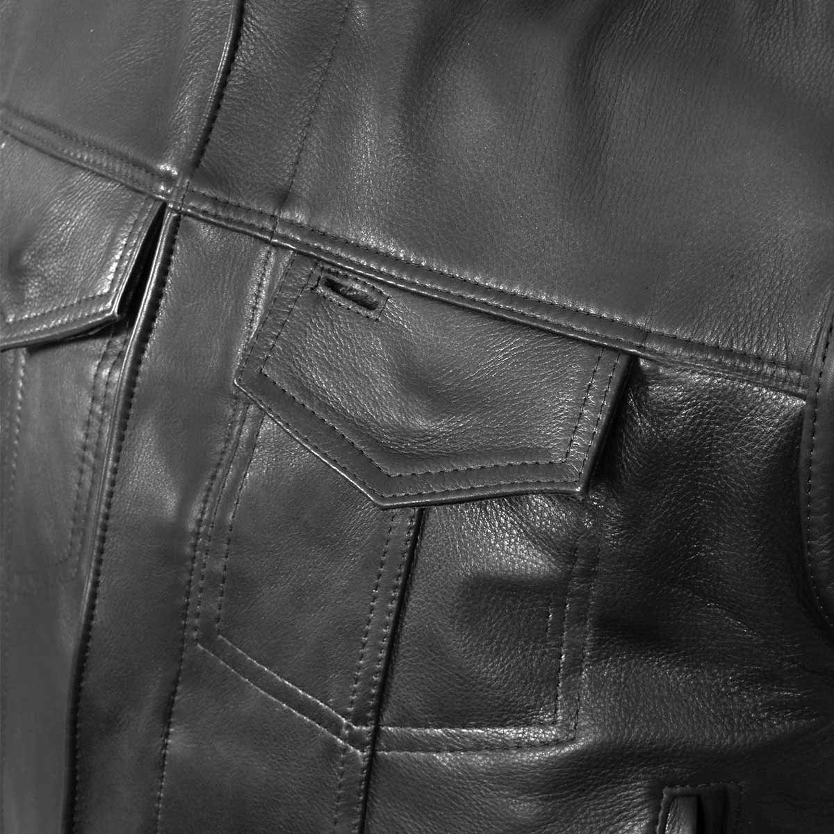 Milwaukee Leather USA MADE MLVSM5004 Men's Black Chaos Premium Dual Closure Motorcycle Leather Vest