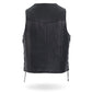 Hot Leathers VSM5008 USA Made Men's Black Western Style Side Lace Premium Leather Vest