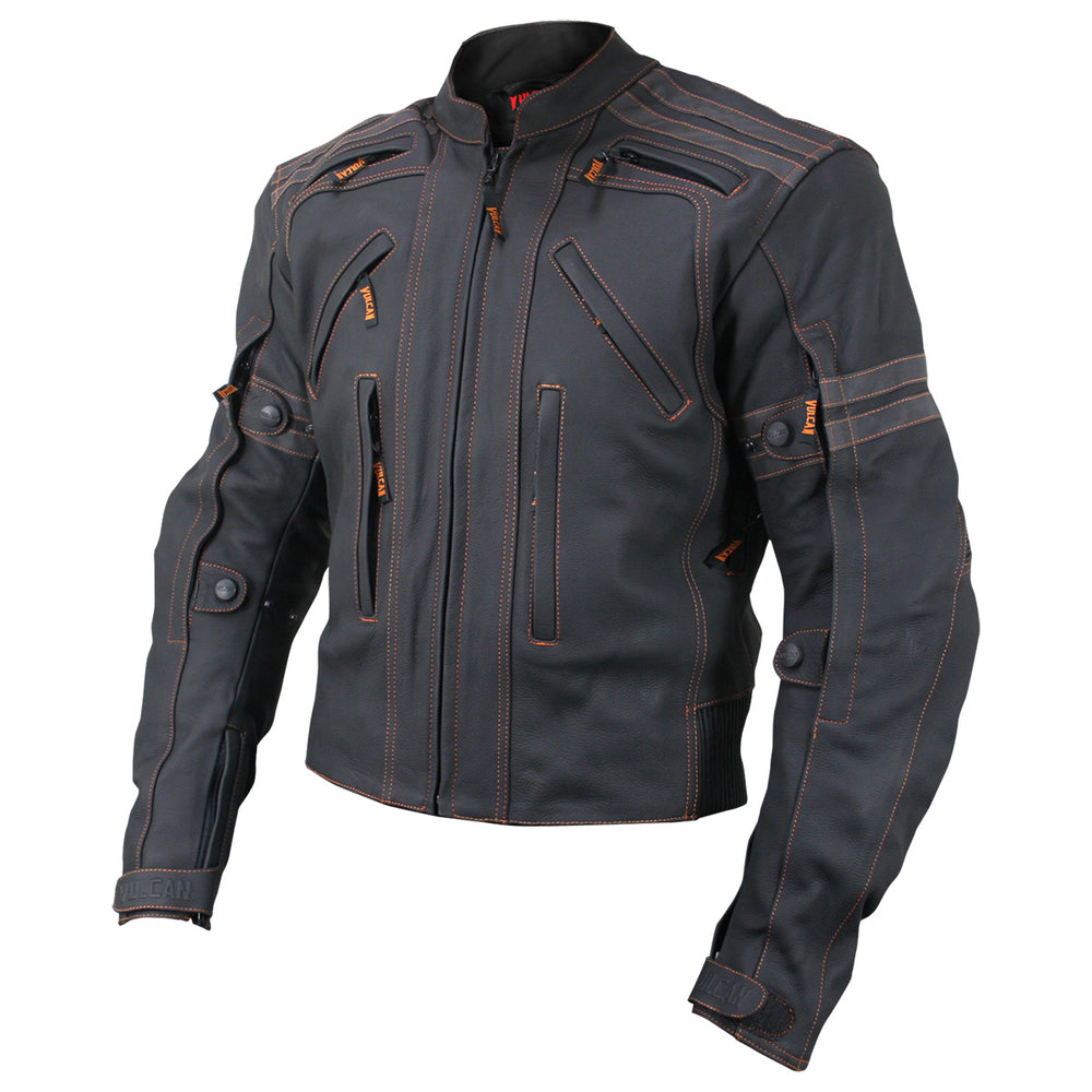 Vulcan VTZ910 Men s Matte Black Street Motorcycle Leather Protective LeatherUp USA