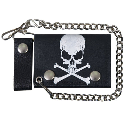 Hot Leathers Skull and Crossbones Wallet WLB1012