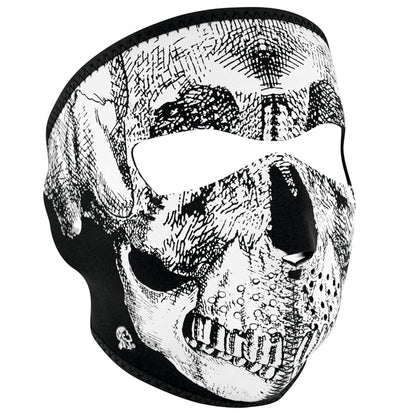 ZanHeadgear WNFM002 Neoprene Black and White Full-Face Mask with Skull Design