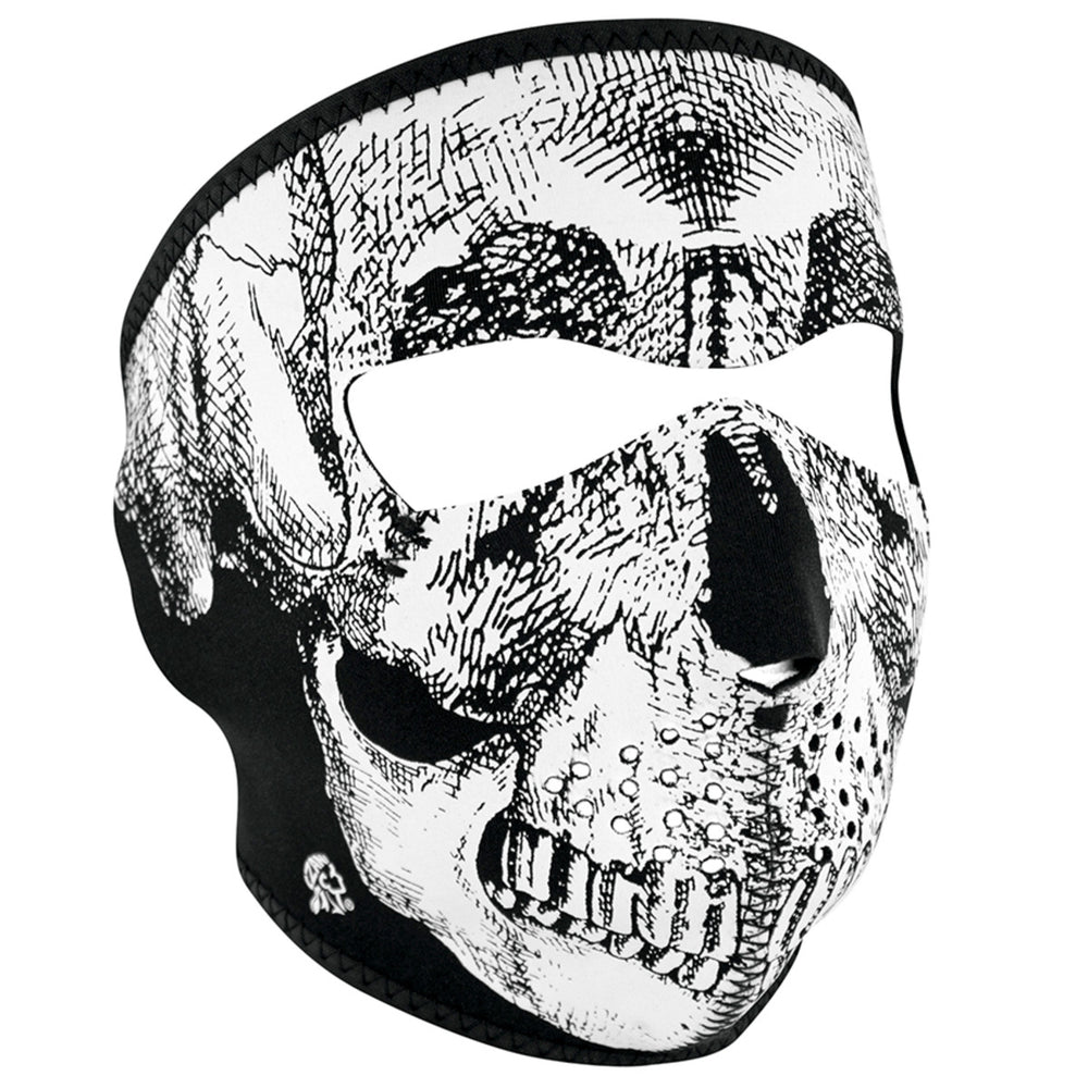ZanHeadgear WNFM002 Neoprene Black and White Full-Face Mask with Skull Design