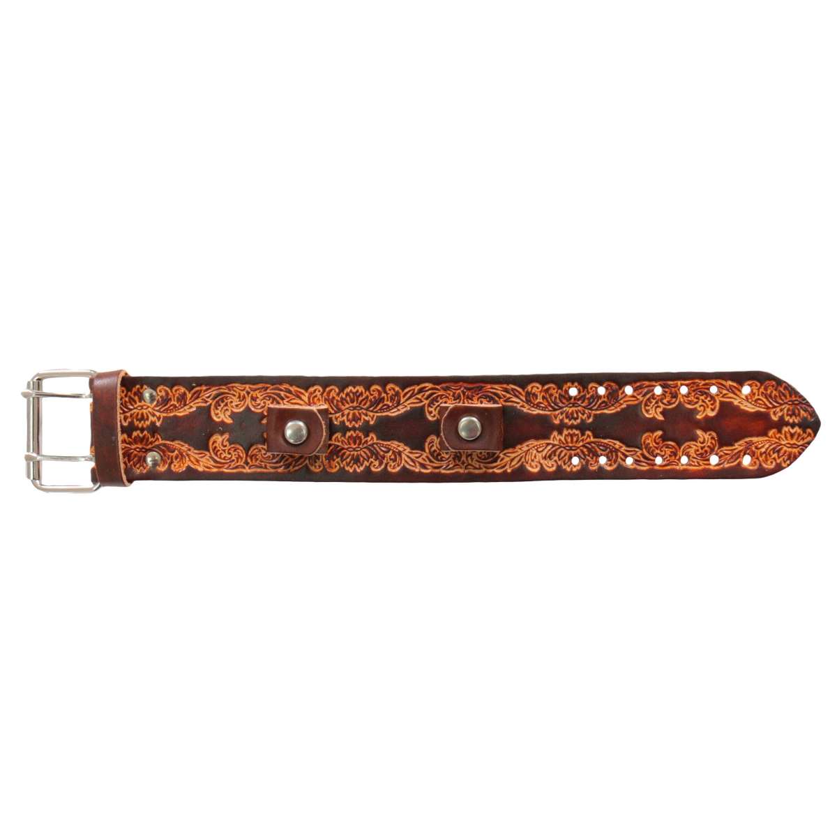 Hot Leathers 1.5" Antique Brown with Flourish Watch Band WTB1021