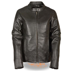 Milwaukee Leather LKL2720 Women's Black Classic Side Lace Leather Motorcycle Jacket