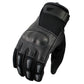 Xelement XG-7795 Men's Black Leather Padded Protective Racing Gloves with i-Touch Fingers