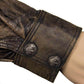 Xelement XS942 Men's 'Nickel' Distressed Brown Casual Biker Rider Leather Shirt with Vintage Buffalo Buttons