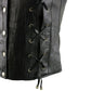 Milwaukee Leather XS1216 Ladies Black Leather Vest with Front Laces