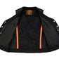 Milwaukee Leather XS1216 Ladies Black Leather Vest with Front Laces