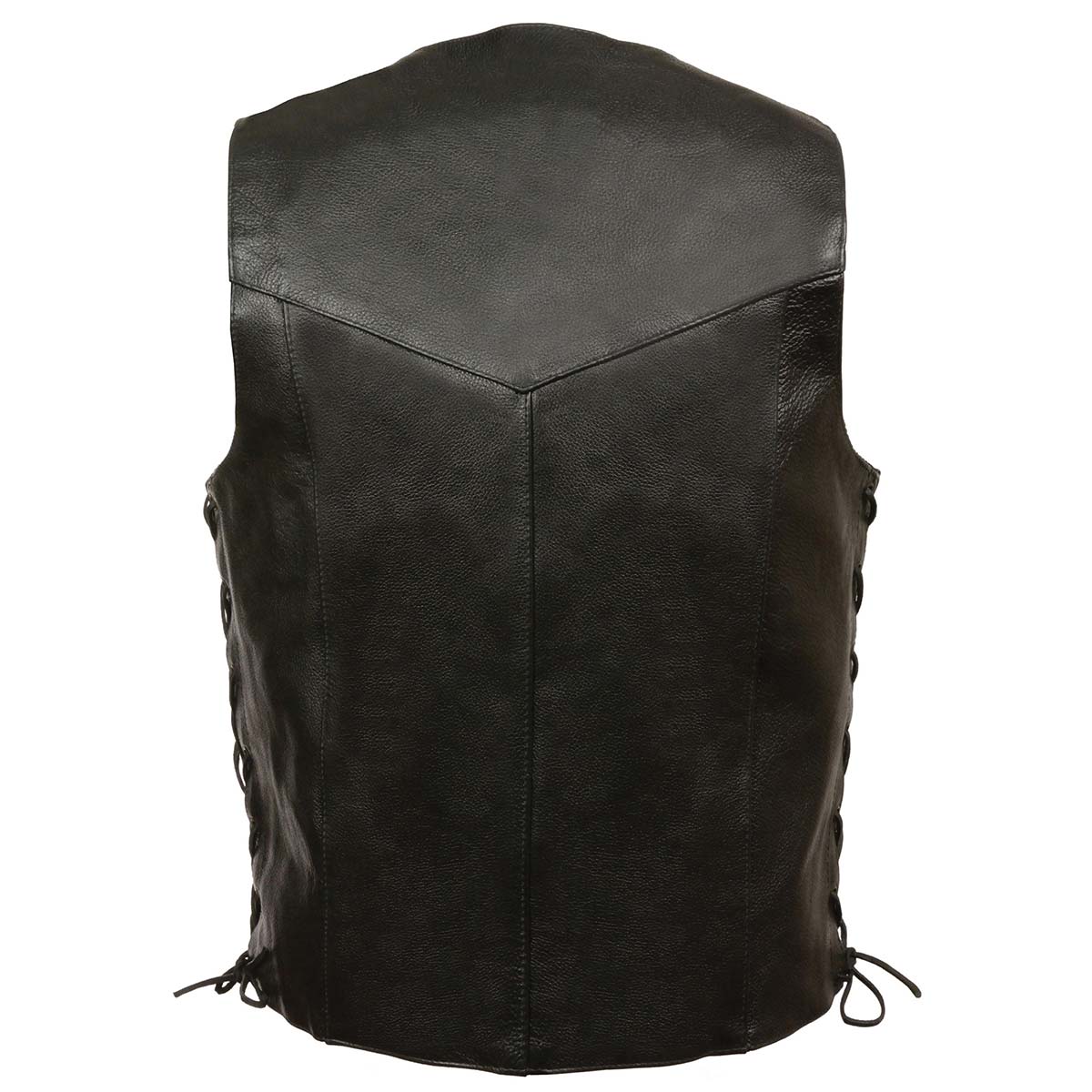 Leather King XS1315LET Men's Classic ‘Side Laced’ Black Leather Vest