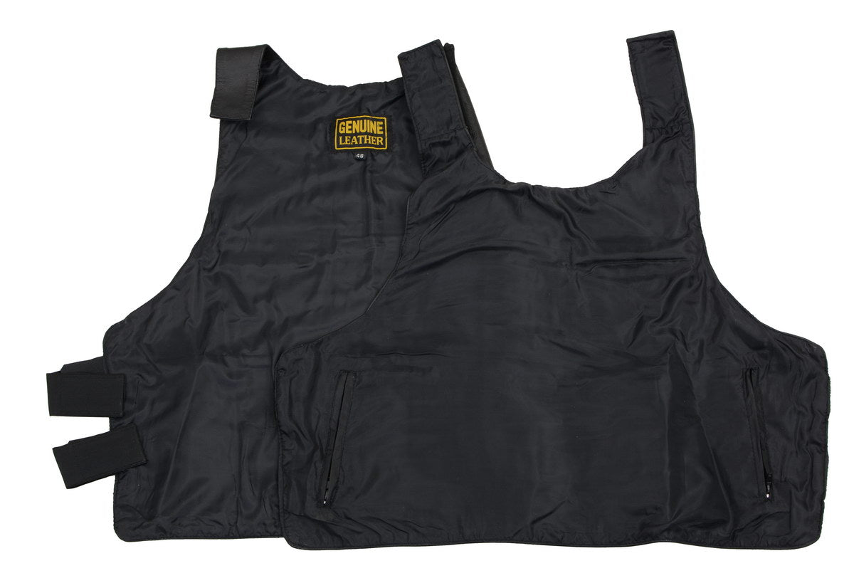 Milwaukee Leather SH1367 Men's Black Leather Swat Style Rider Vest w/ Plain Back Panel for Club Patches