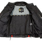Xelement XS2029 Women's 'Gemma' Biker Black with Red Leather Embroidered Jacket with X-Armor