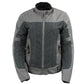 Xelement XS22012 Women's 'Shade' Grey Textile and Mesh Scooter Motorcycle Biker Jacket with X-Armor
