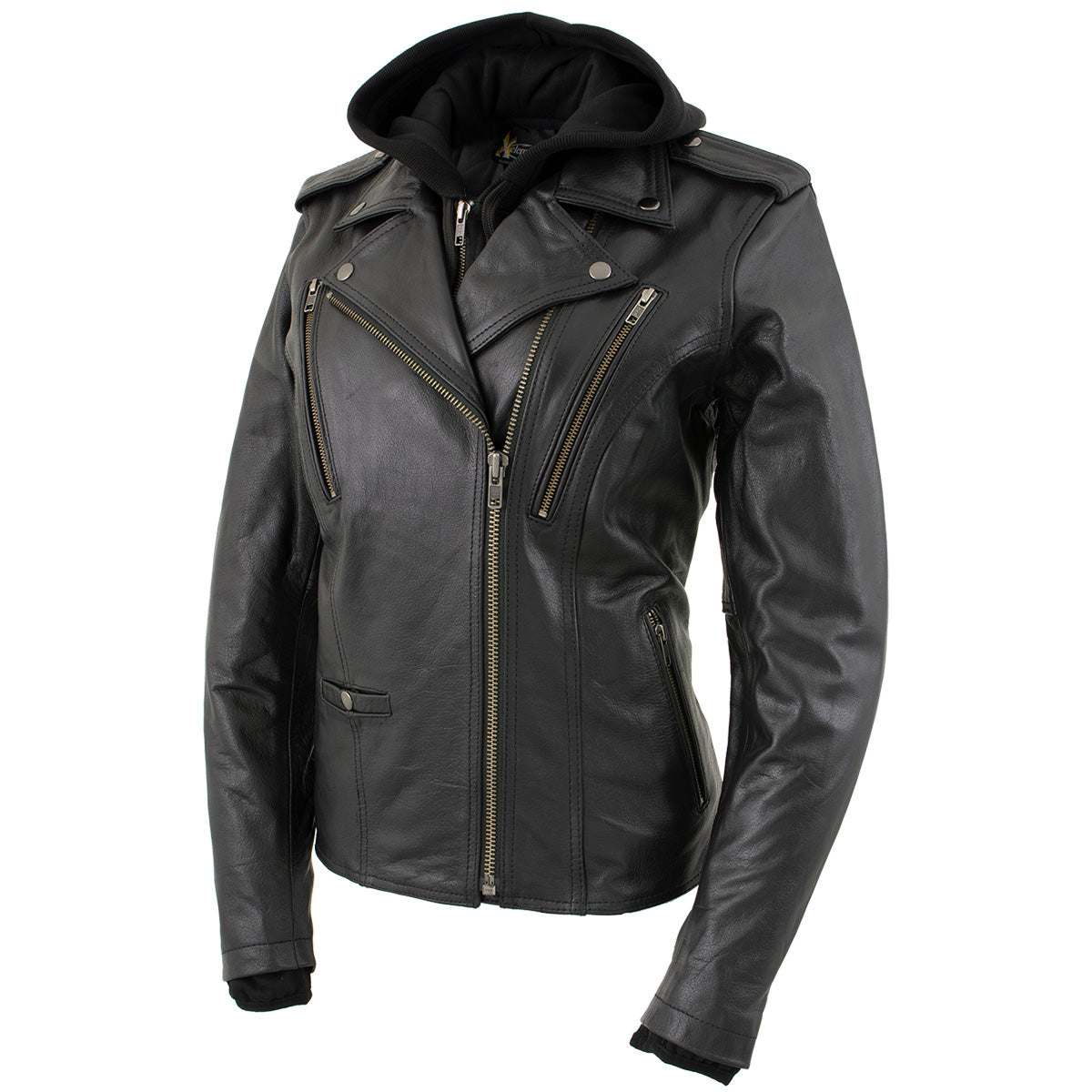 Xelement XS2516 Women's Black ‘Madame’ Hooded and Vented Motorcycle ...