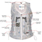 Xelement XS3900 Women's 'Bella' Distressed Brown Leather Motorcycle Biker Rider Vest with Side Laces