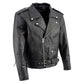 Men's XS400T Tall Size Black Classic Side Lace Police Style Motorcycle Jacket