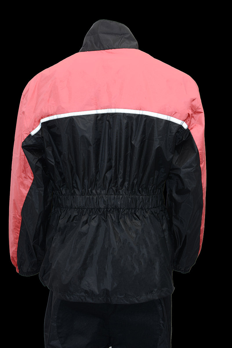 NexGen Ladies XS5031 Pink and Black Water Proof Rain Suit with Cinch Sides