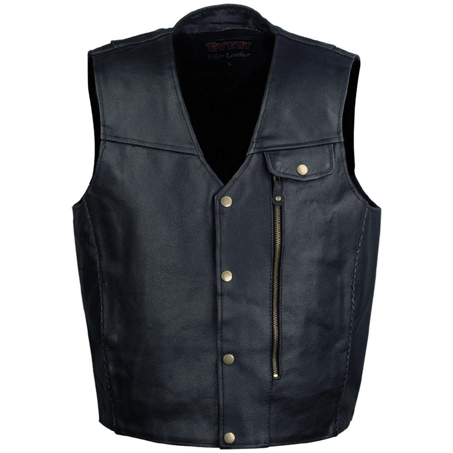 Event Leather XS5381 Men's Classic Black ‘Pistol Pete’ Leather Vest