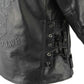 Men's XS703 Black Embossed 'Live to Ride, Ride to Live' Classic Motorcycle Jacket