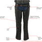 Xelement XS7590 Women's 'Riveted' Classic Black Leather Motorcycle Biker Rider Chaps